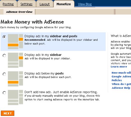 Adsense on Blogger