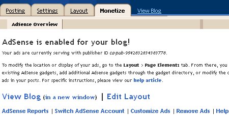 Adsense on Blogger