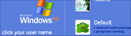 Windows XP logon screen